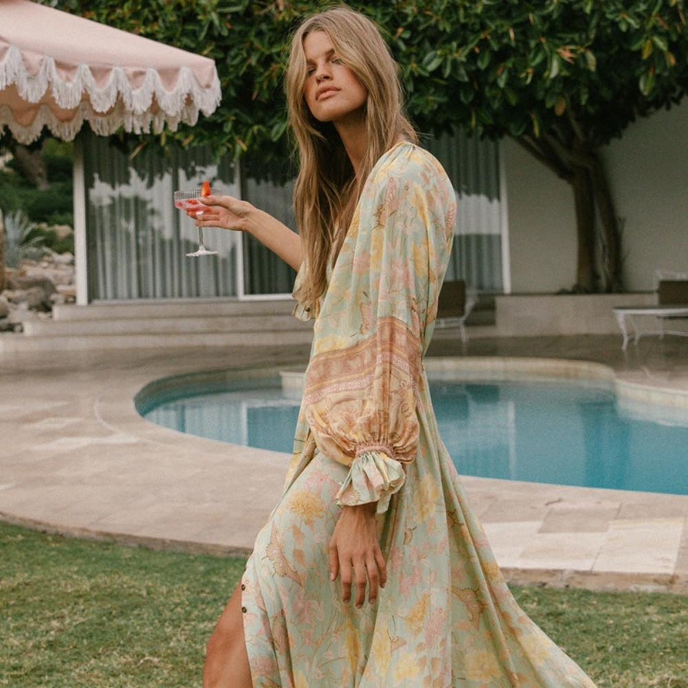Spell and the gypsy collective butterfly gown maxi dress size medium